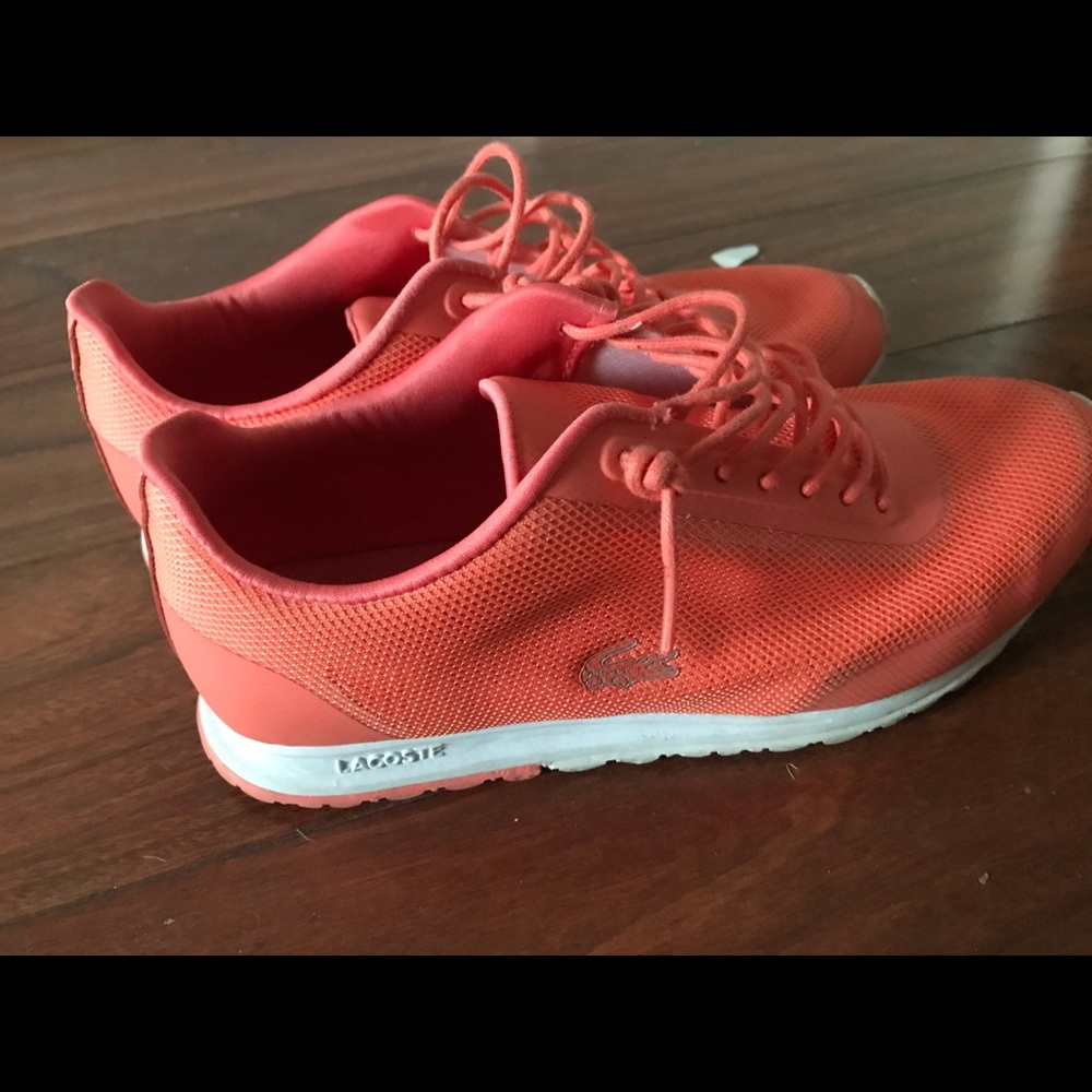 Cute lightweight summer orange sneakers Lacoste